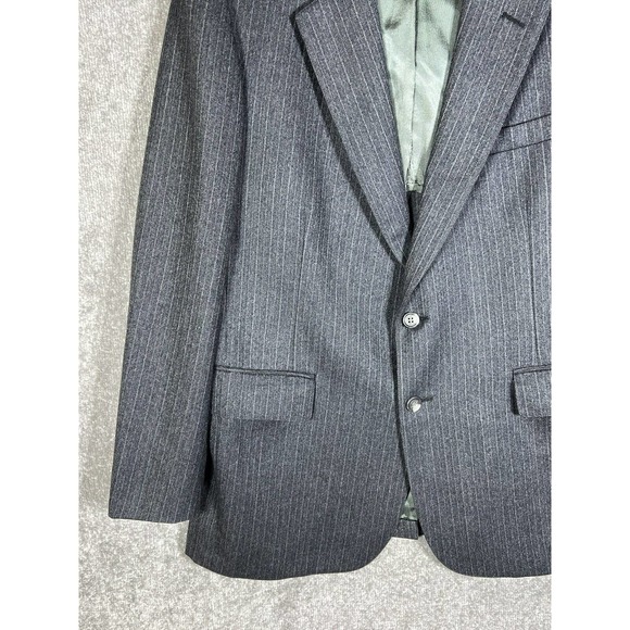 Redwood & Ross Man In Wool Blazer Sport Coat Mens Size 44 Gray Stripes Pockets - Picture 7 of 13
